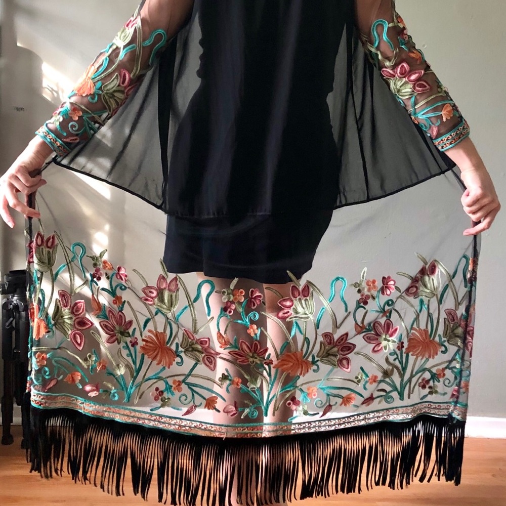 Sheer Embroidered Shall